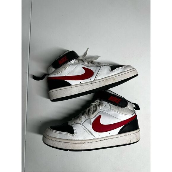 Nike Court Borough Mid 2 GS 'White Black University Red Size 5,5Y - Picture 7 of 8